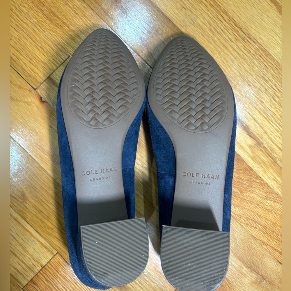 Cole Haan Grand.oS Alanna Blue suede Block Heels Size 9.5 - Picture 9 of 11